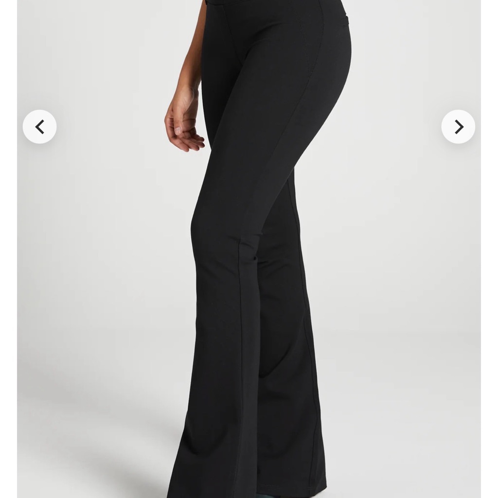 Betabrand Black Boot Cut Flare Pants. 3 Pairs. For $105.